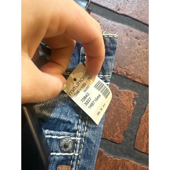 Women's Silver Pioneer Boot Cut 90's Jeans Size 26 NWT Thick Stitch Flap Pocket - Picture 3 of 14